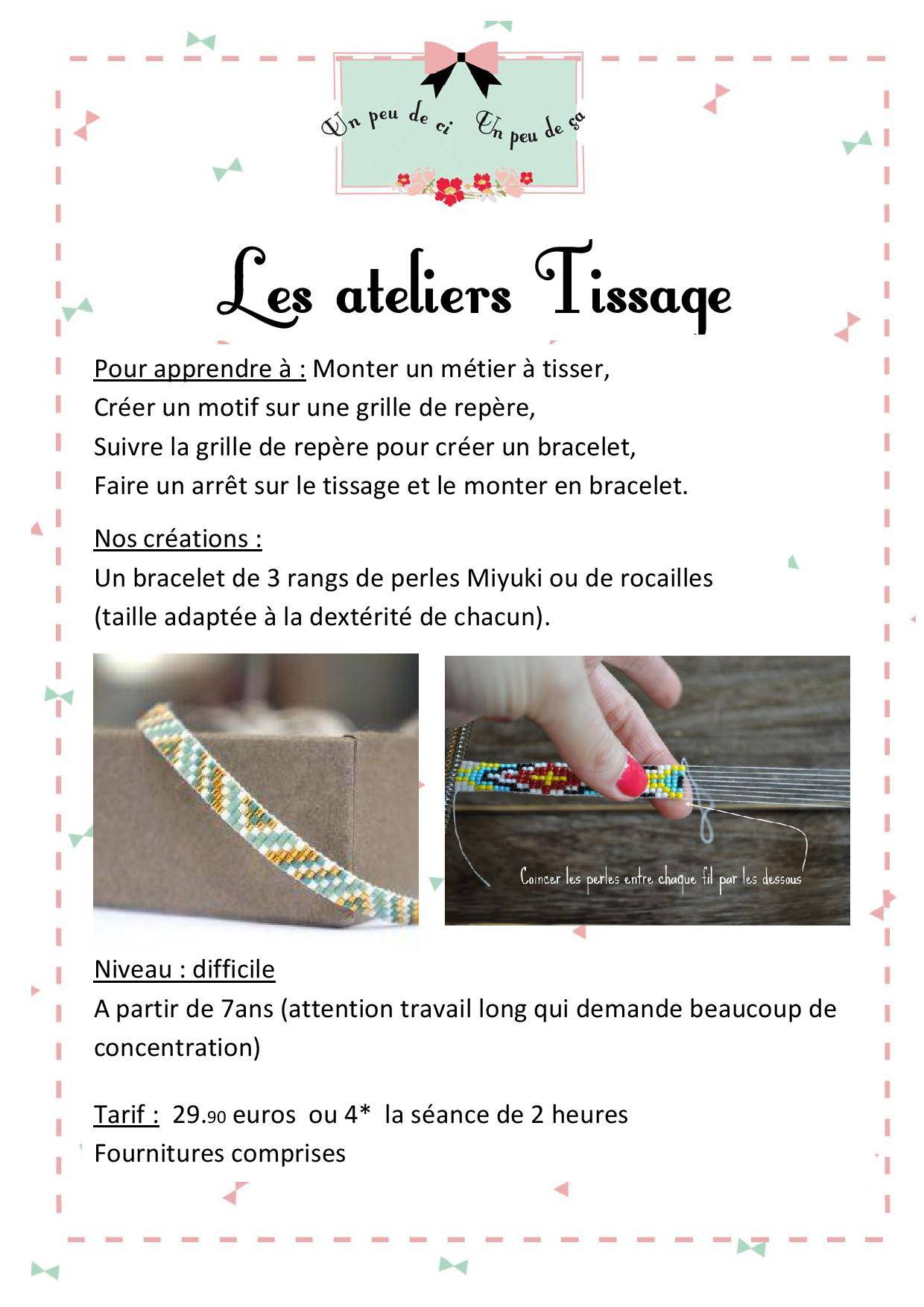 atelier tissage bracelet granville un peu de ci